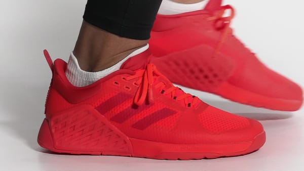 Adidas red clearance training shoes