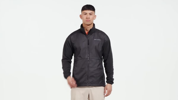 Adidas black shop polyester fleece jacket