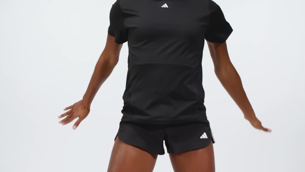 Μαύρο Pacer Training 3-Stripes Woven High-Rise Shorts