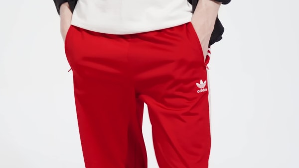 Mens red adidas tracksuit bottoms on sale