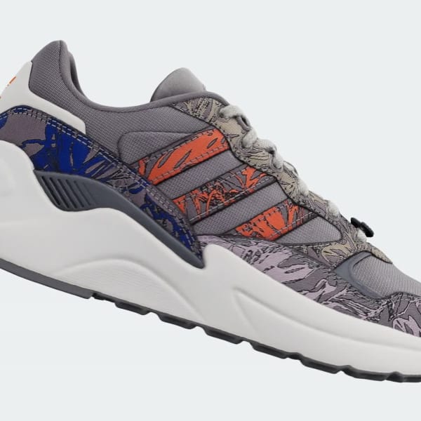 Tenis adidas deals gris con naranja