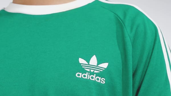 adidas 3 stripe tee green