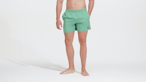 Green Solid CLX Short-Length Swim Shorts