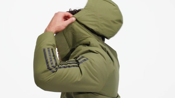 Green Utilitas 3-Stripes Hooded Jacket (Gender Neutral)