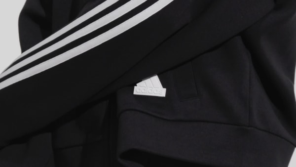 Czerń Future Icons 3-Stripes Full-Zip Hoodie