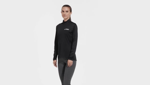 adidas TERREX Multi Half-Zip Long Tee Trail Black Women\'s Sleeve | | - US adidas Running